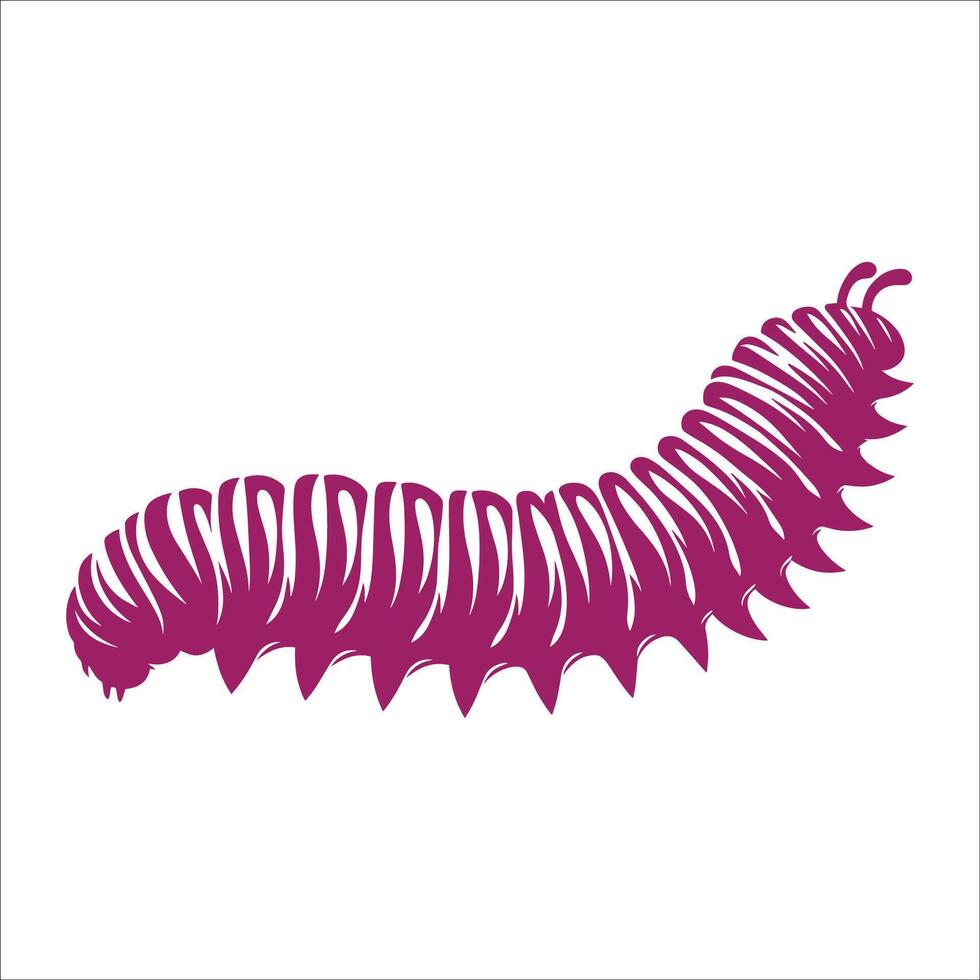 A purple caterpillar on a white background vector