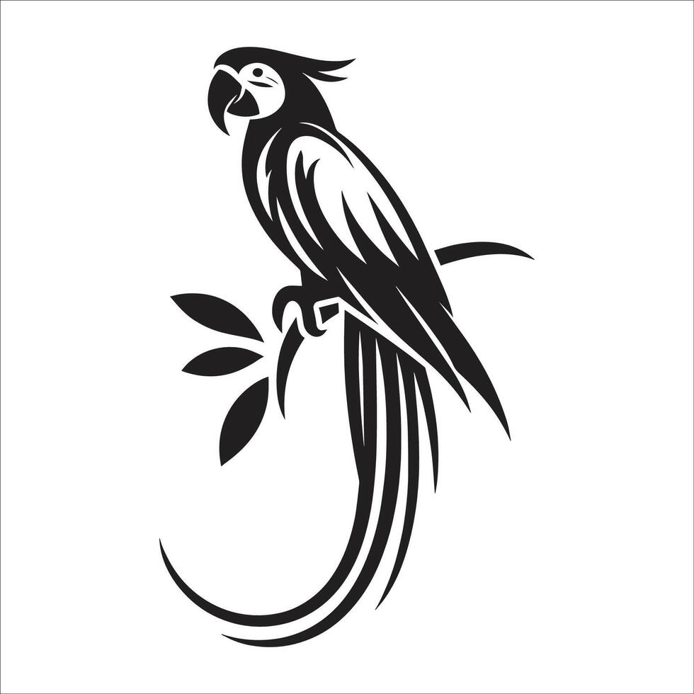 illustration of a parrot on a branch vector
