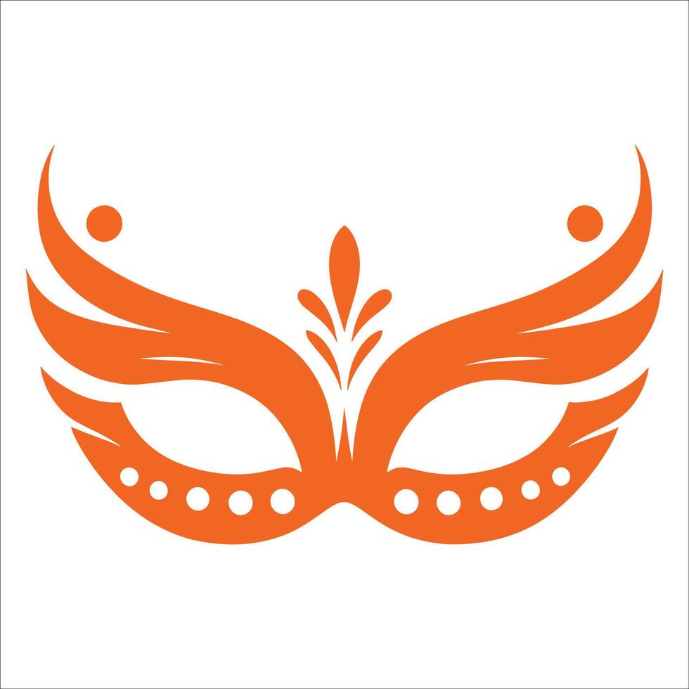 An orange carnival mask on a white background vector