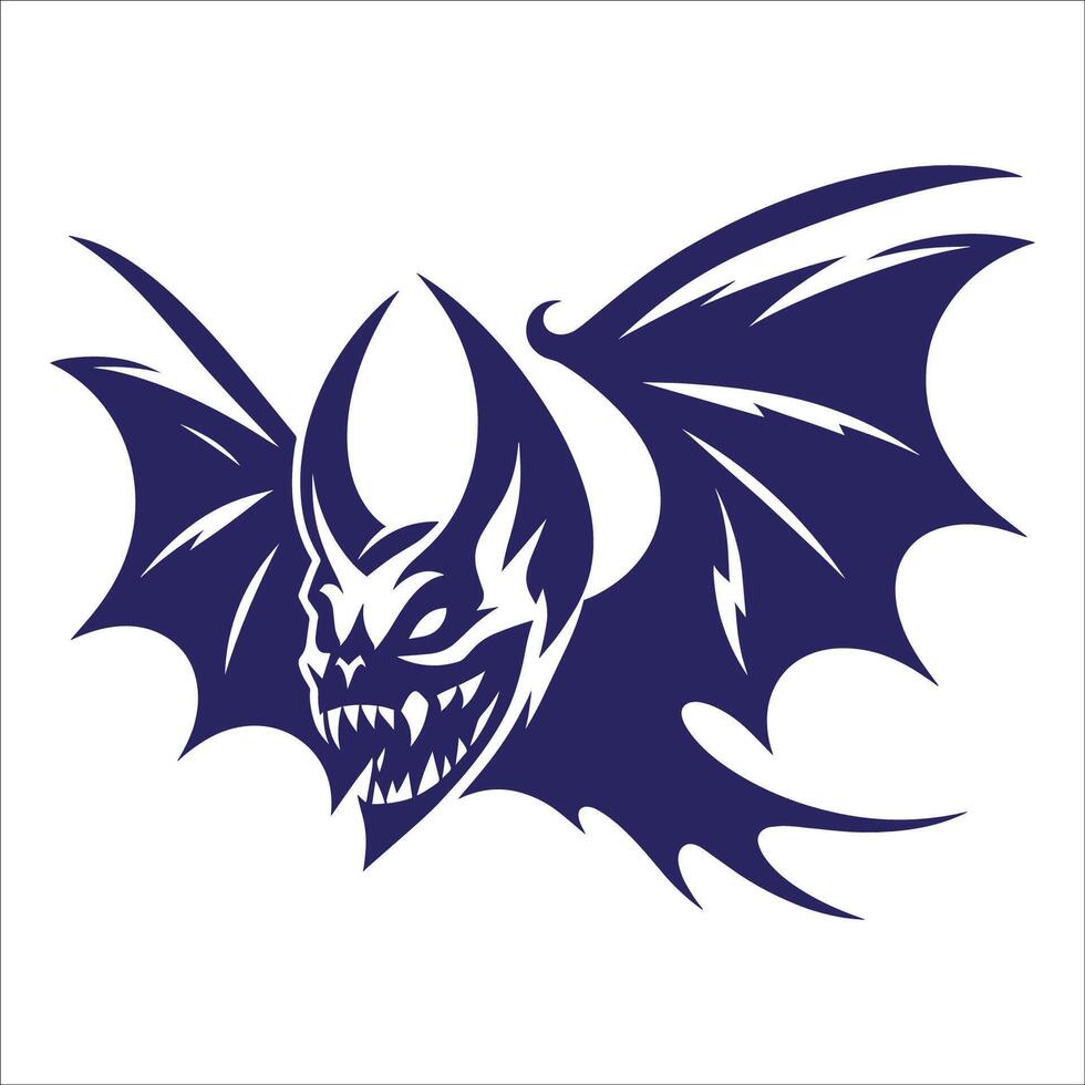 A bat with a large mouth and fangs vector