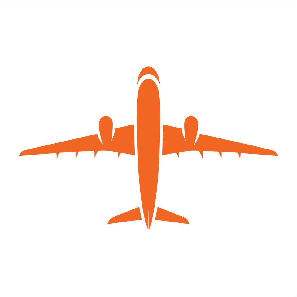 Stylized Orange Airplane Silhouette with Detailed Shape and Modern Design for Aviation and Travel Enthusiasts vector