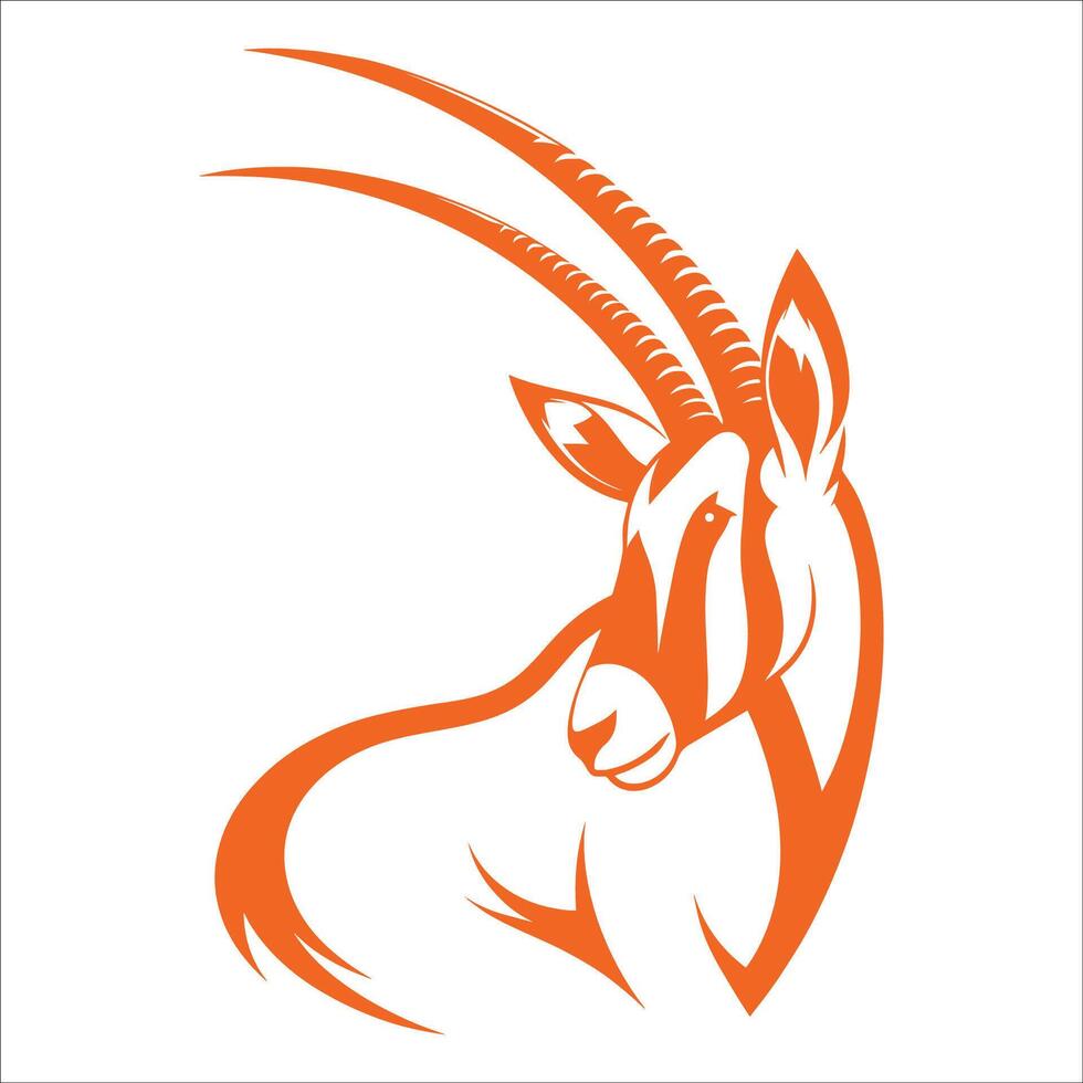 An antelope head with long horns on a white background vector