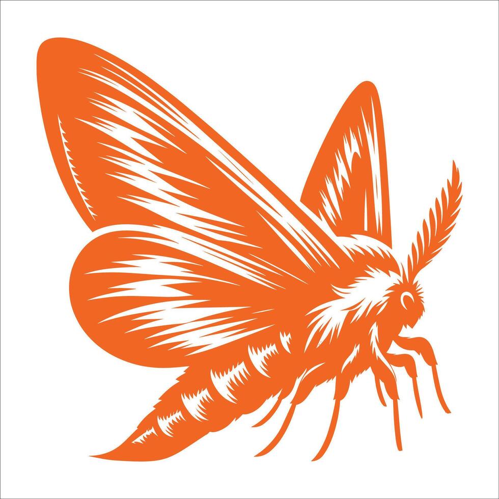 Stylized Moth Illustration Artistic Insect Design vector