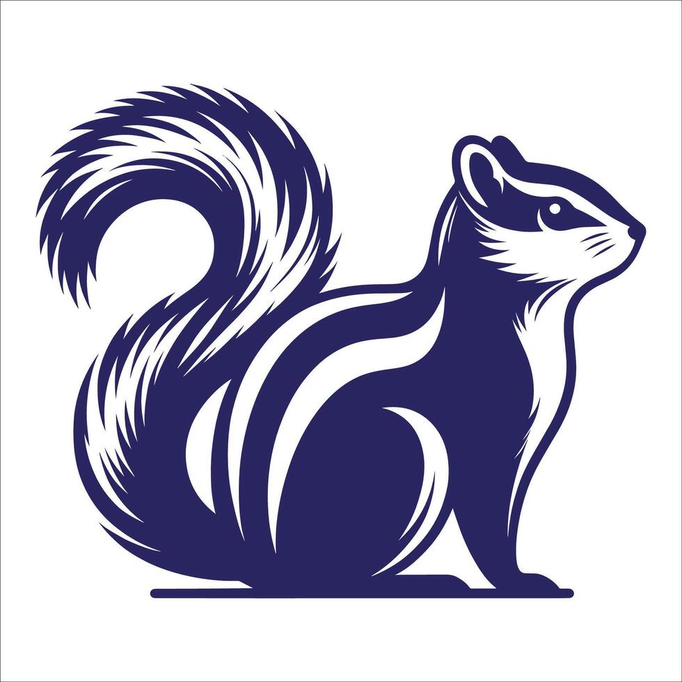 A chipmunk is shown in a blue and white design vector