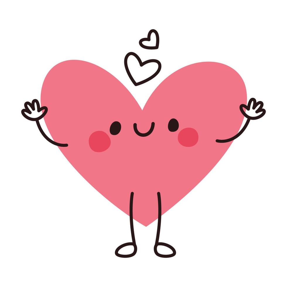A Positive Heart Character Smiling vector