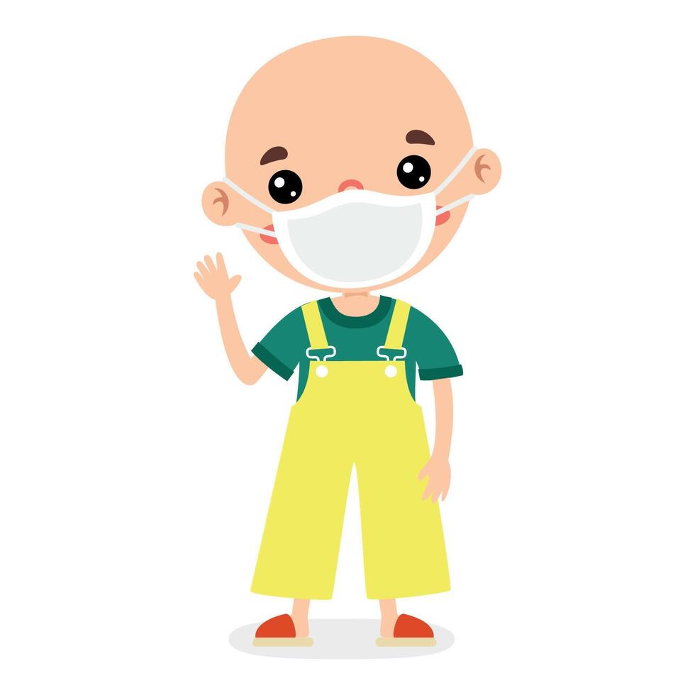 Kid With Leukemia Illness Standing vector