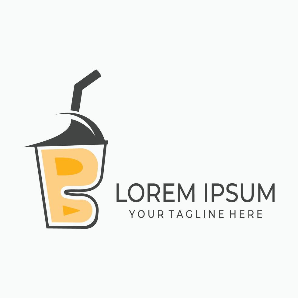 A drink with a straw and a straw logo vector