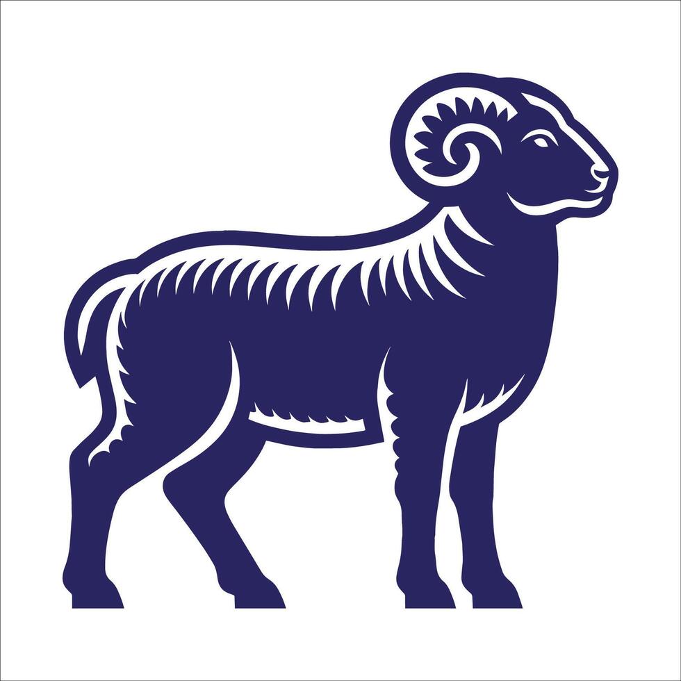 A ram standing in front of a white background vector