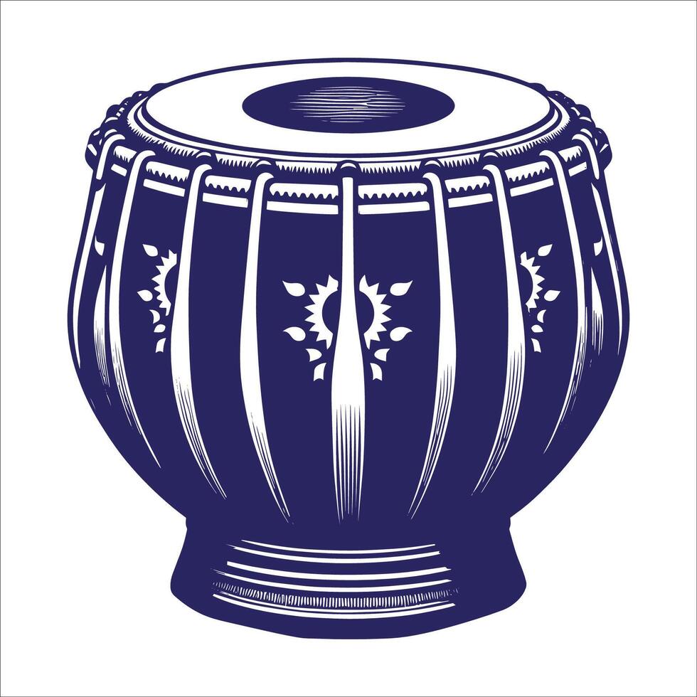 A tabla drum on a white background vector