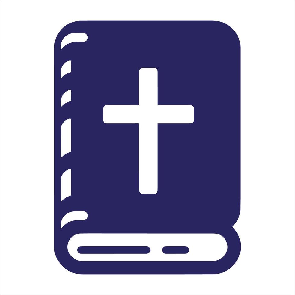 A bible with a cross on it vector