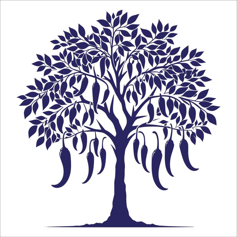 A Chilli Tree tree on white background vector