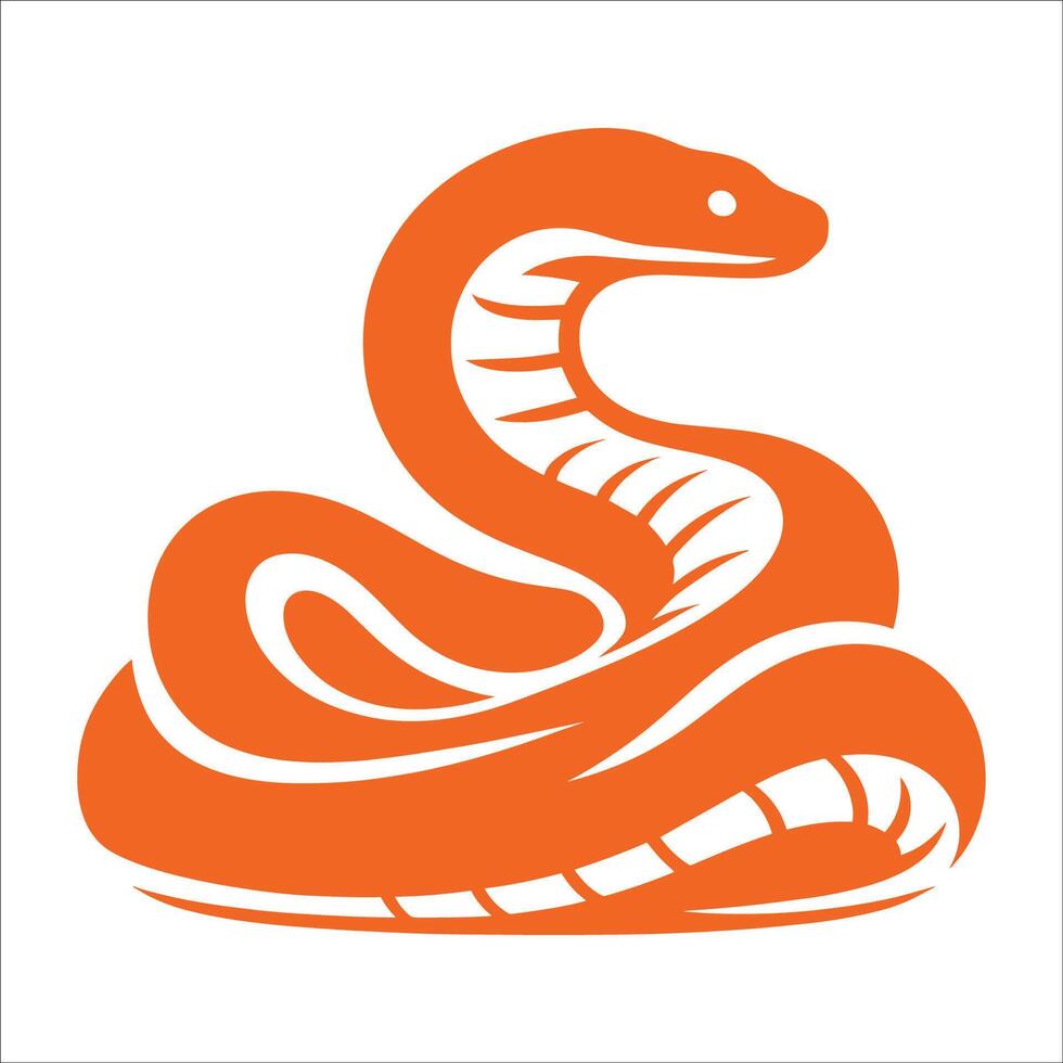 Snake Silhouette with Smooth Curves and Minimalist Design for Art and Nature vector
