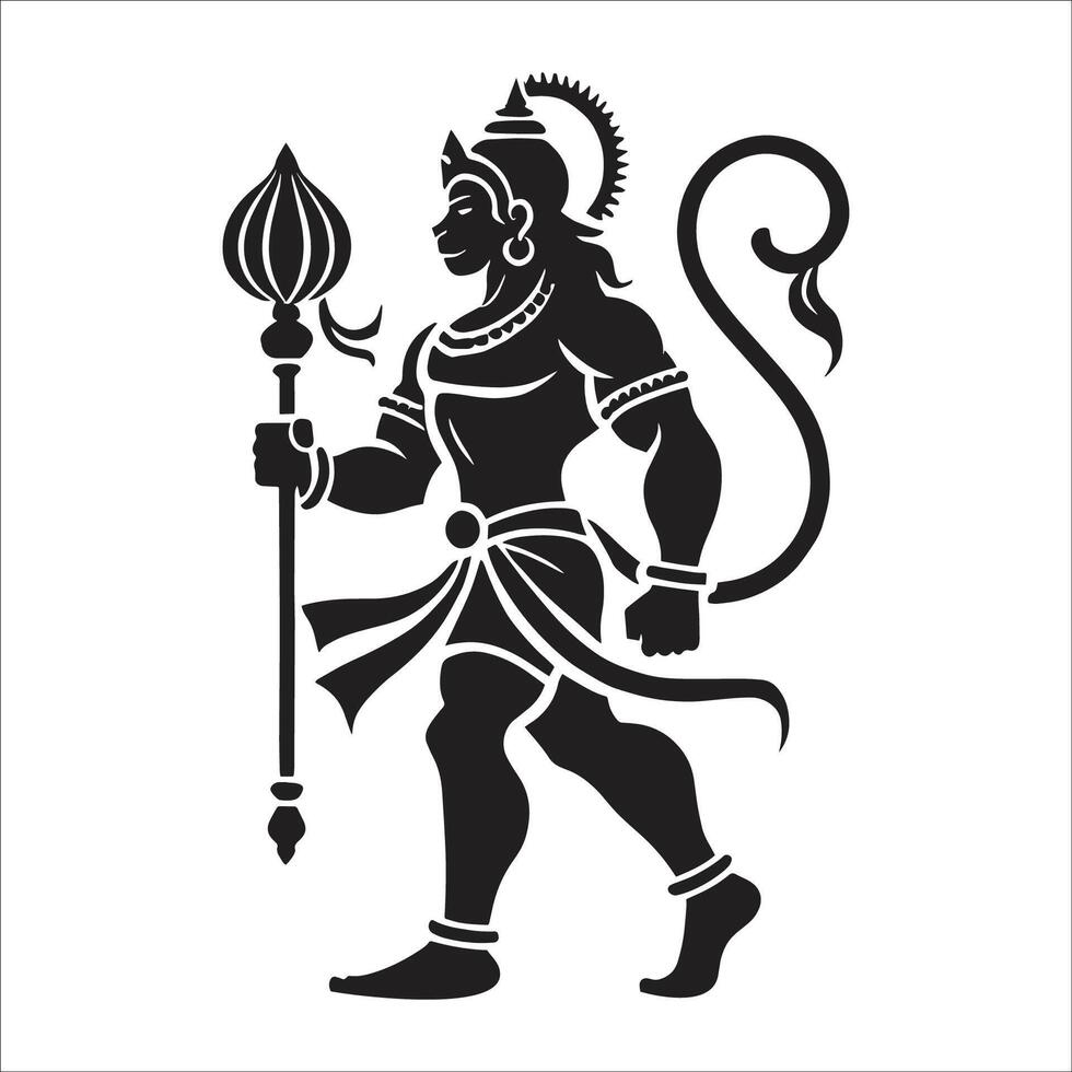 Lord Hanuman For Happy Hanuman Jayanti Festival Clip Design On White Background vector