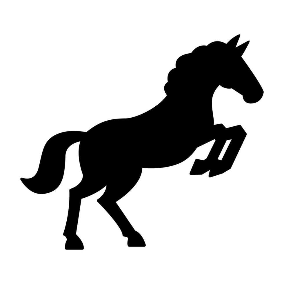 Majestic rearing horse silhouette in dynamic pose representing strength and elegance vector