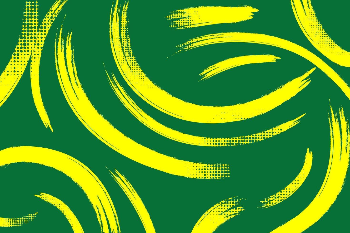 Green and yellow dynamic abstract sport background with grunge texture, brush stroke and halftone effect vector