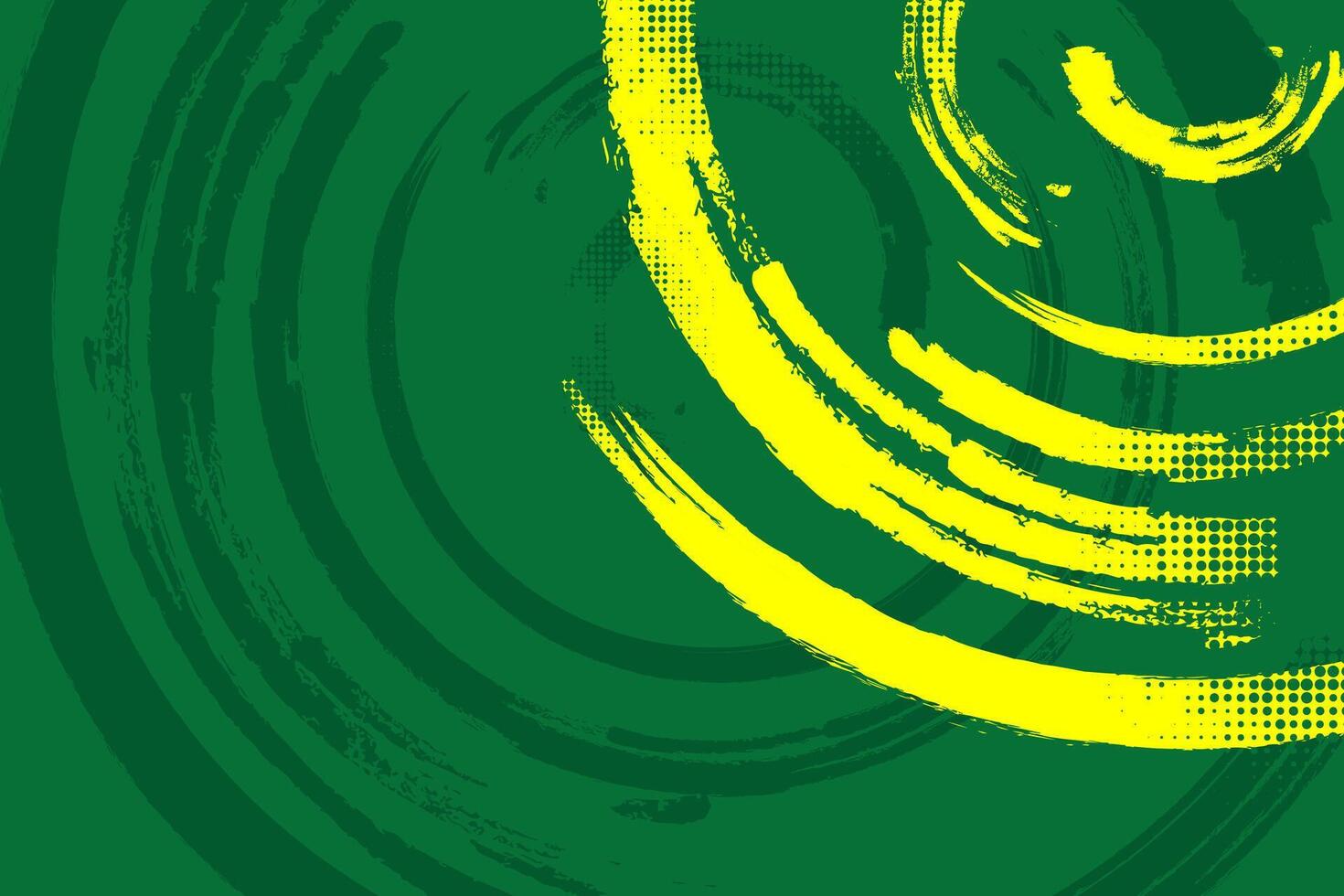 Green and yellow circle abstract sport background with grunge texture and brush stroke vector
