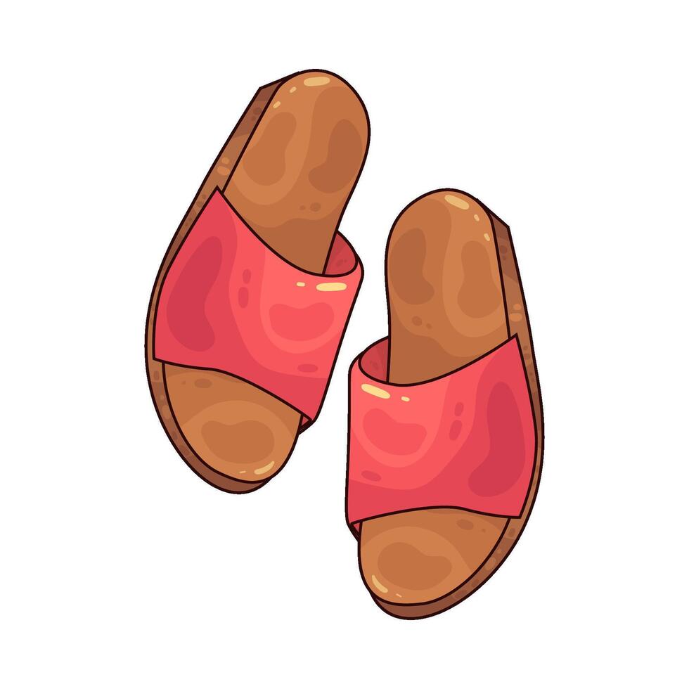 red slippers illustration vector
