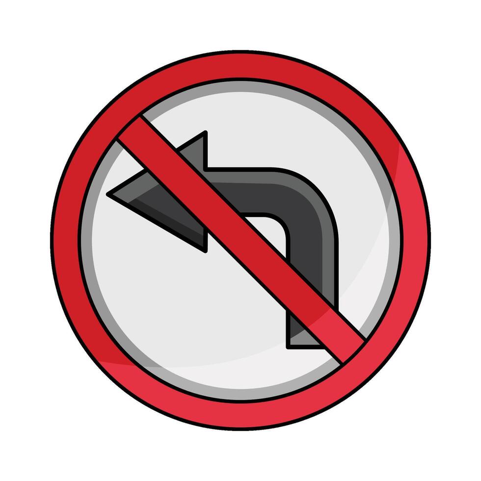 illustration of No Left Turn vector
