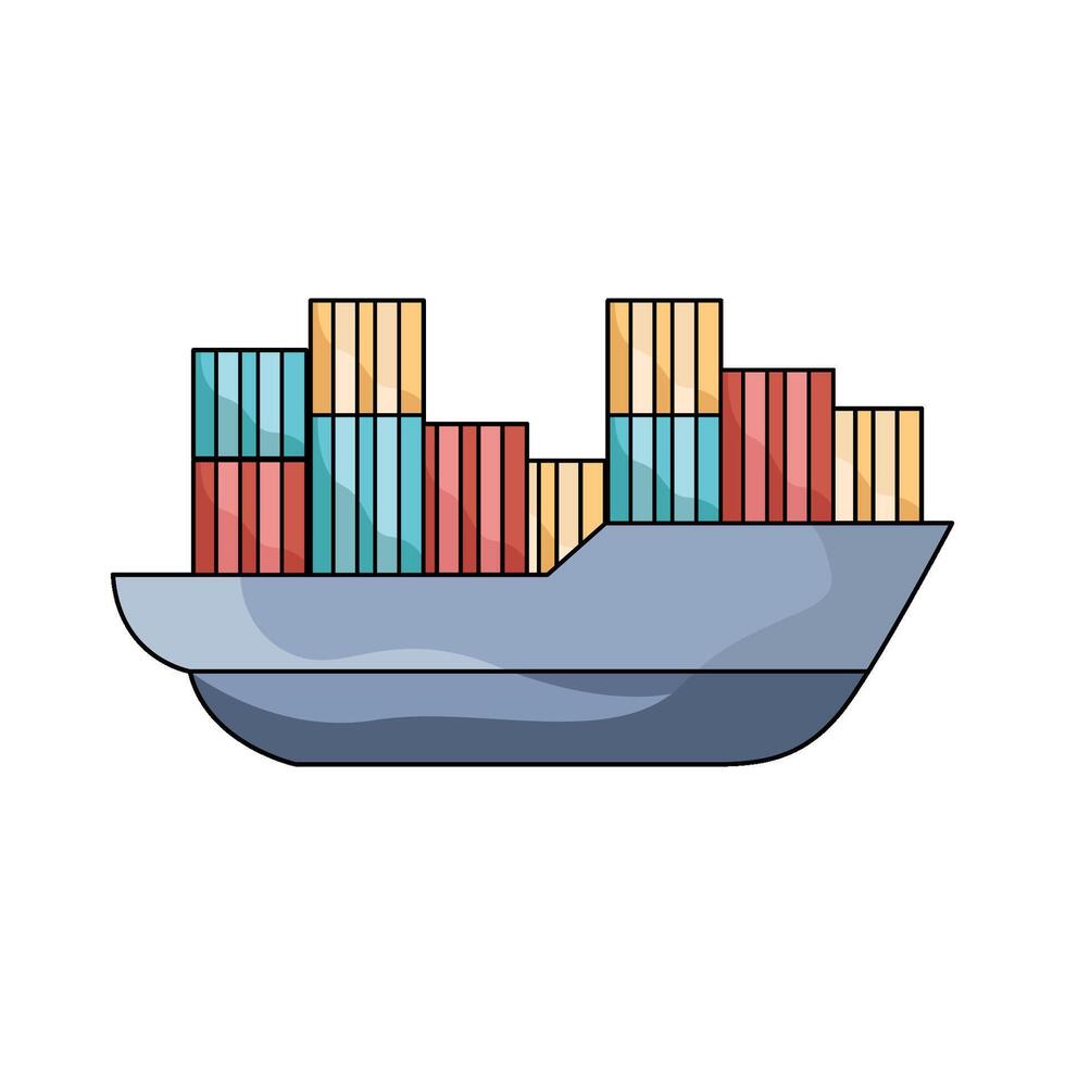 illustration of Cargo Ship vector