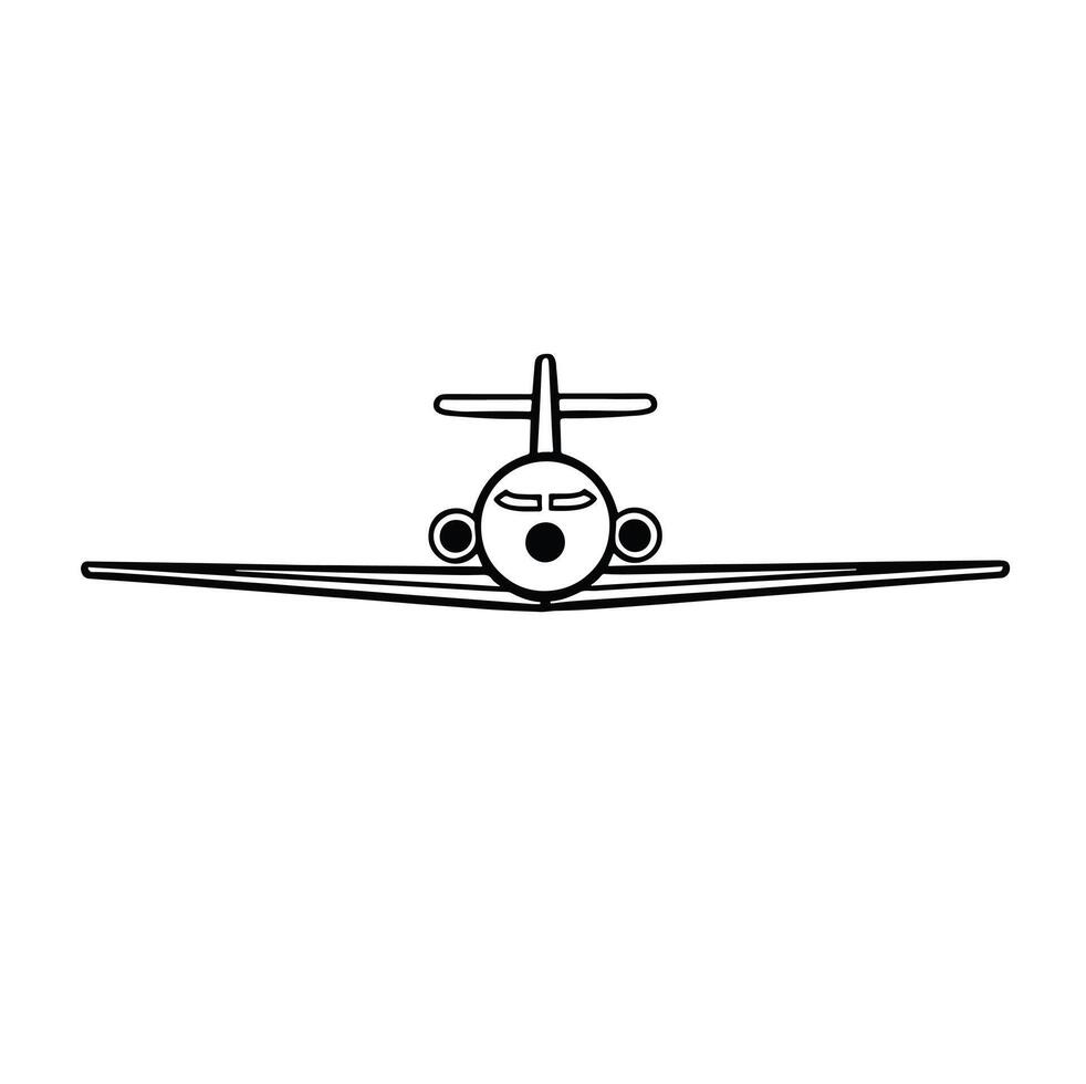 icon symbol airplane, hang glider low wing monochrome simple vector