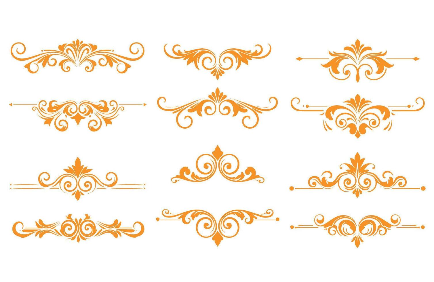 Fancy Floral Elements and Luxury Swirl Patterns Decoration Art vector