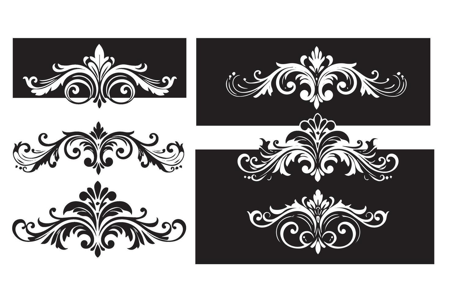 Fancy Floral Elements and Ornamental Lines Classic Border Decoration vector