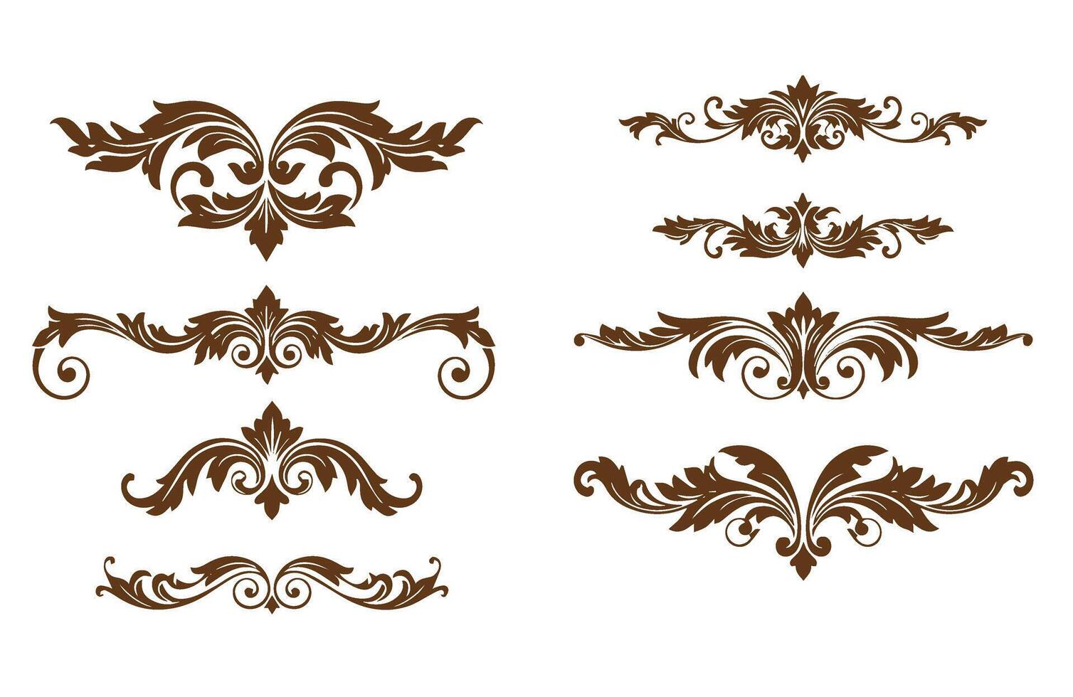 Fancy Floral Elements and Elegant Ornamental Lines Romantic Swirls vector