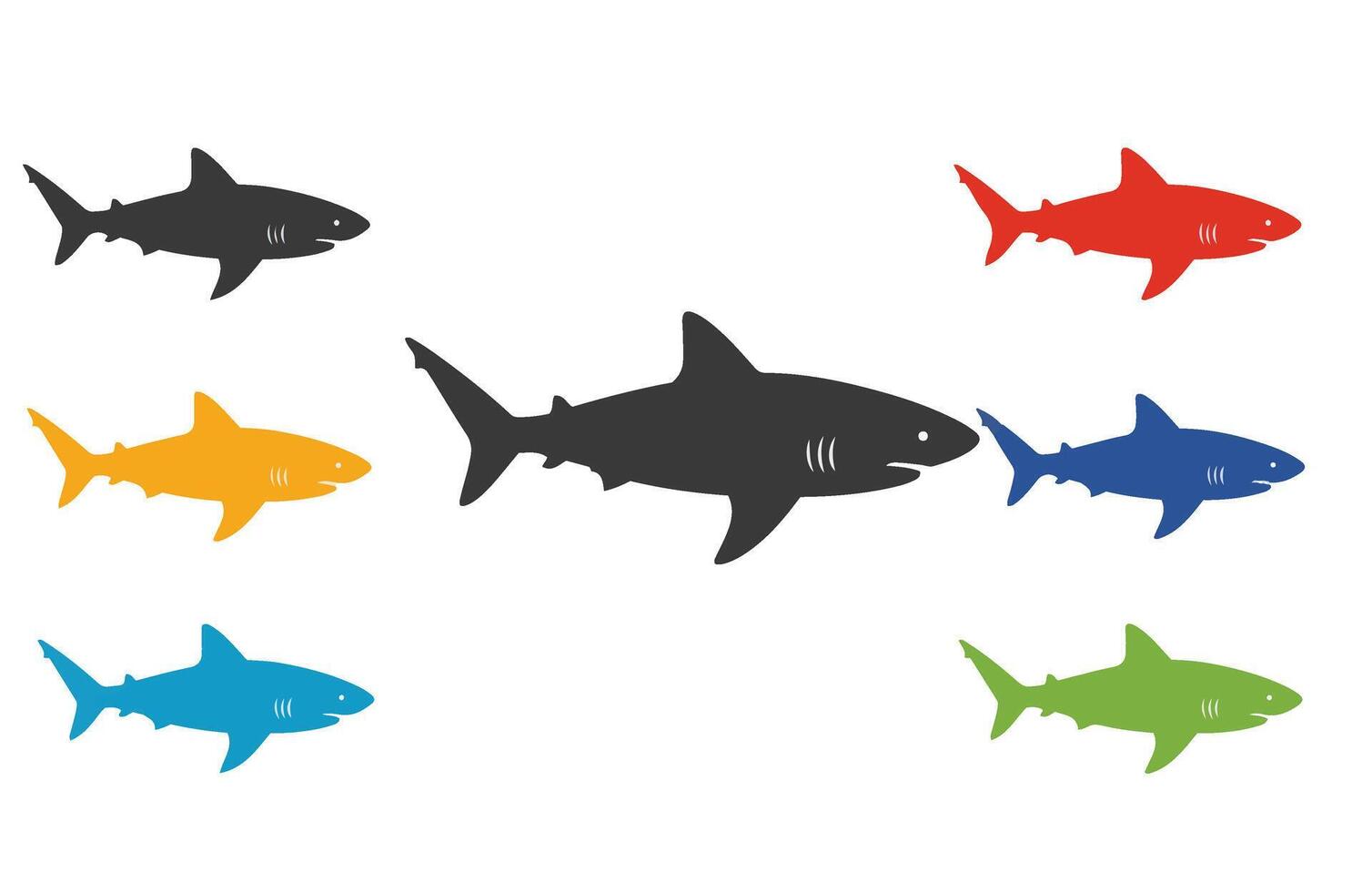 Shark Cartoon Expressive Digital Painting Marine Animal vector