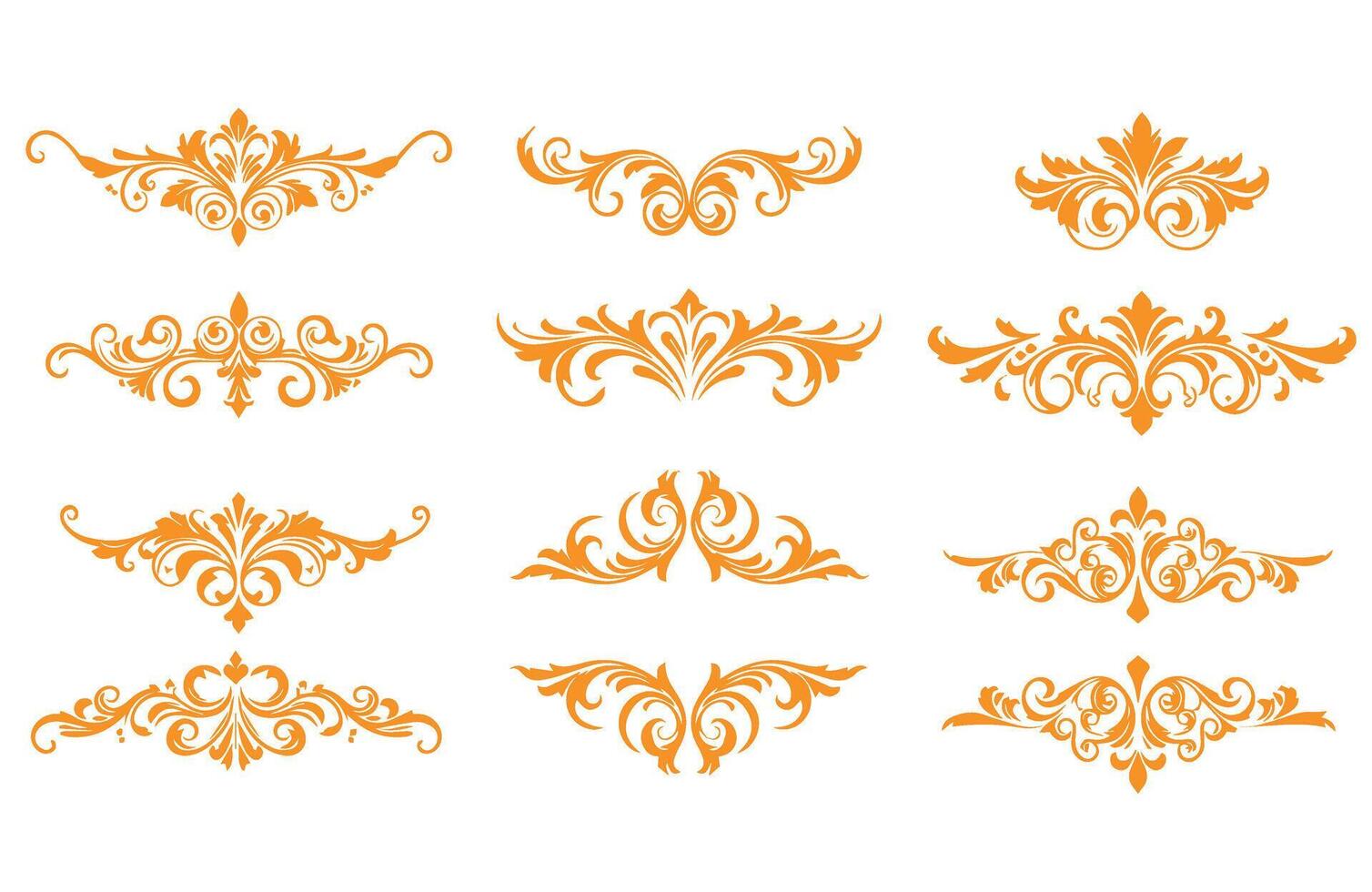 Fancy Floral Elements and Elegant Ornamental Lines Luxe Decoration vector