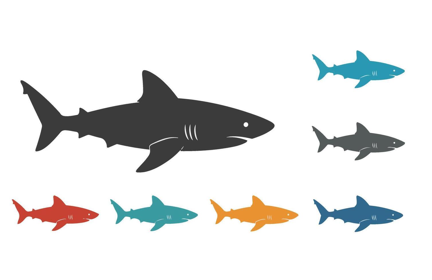 Shark Cartoon Expressive Shark Pose Ocean Life Artwork vector