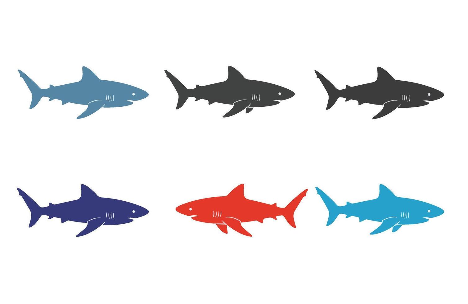 Shark Cartoon Creative Ocean Theme Marine Wildlife Art vector