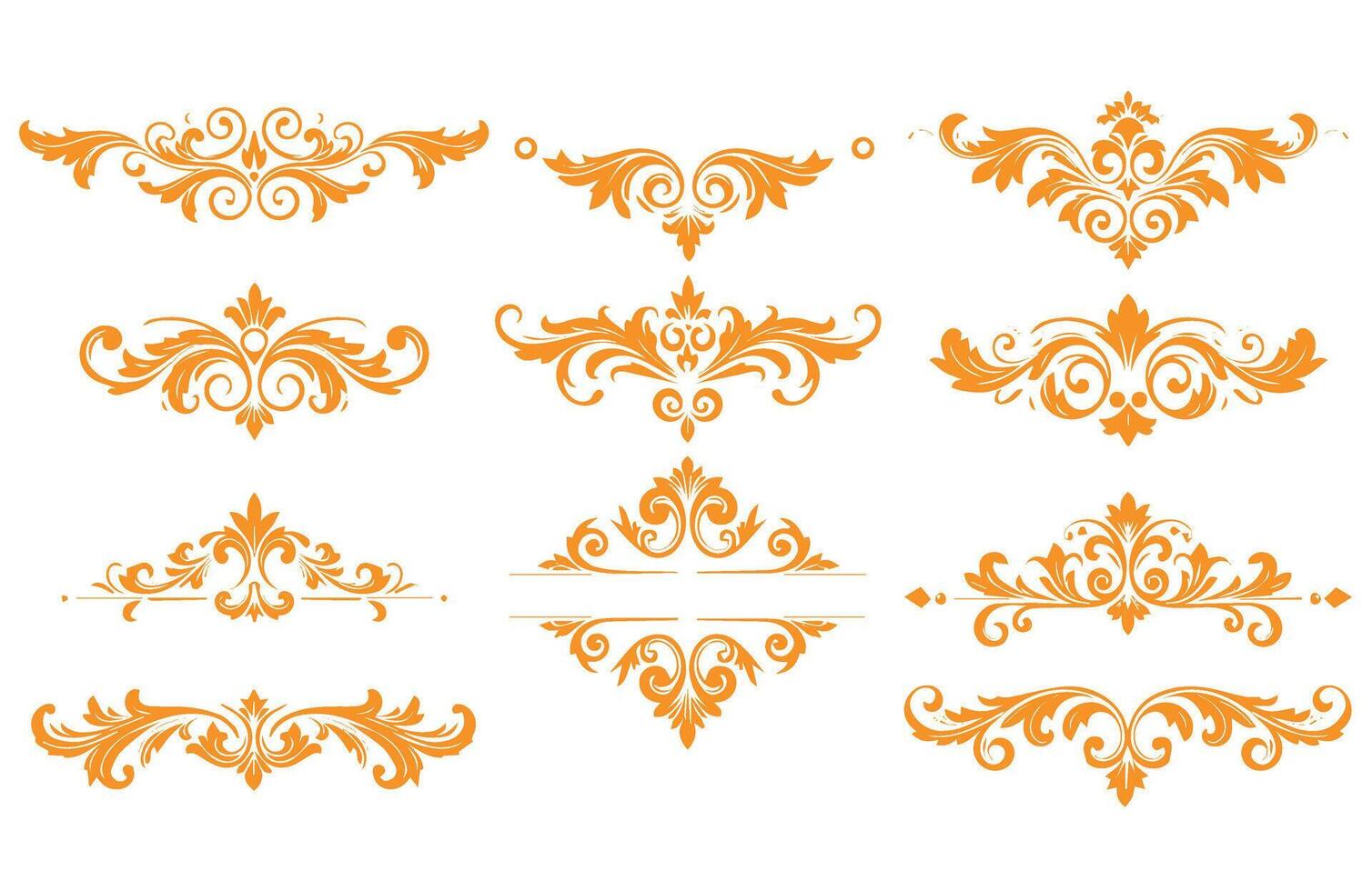 Elegant Ornamental Lines and Fancy Floral Elements Retro Decoration vector