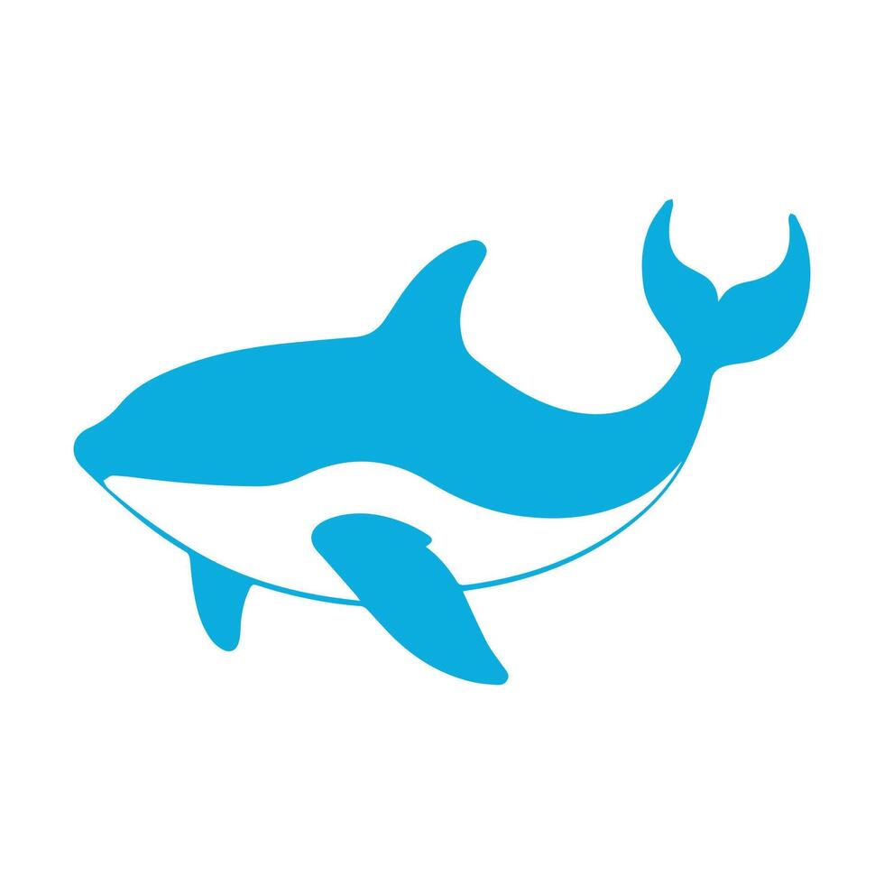 a blue dolphin on a white background vector