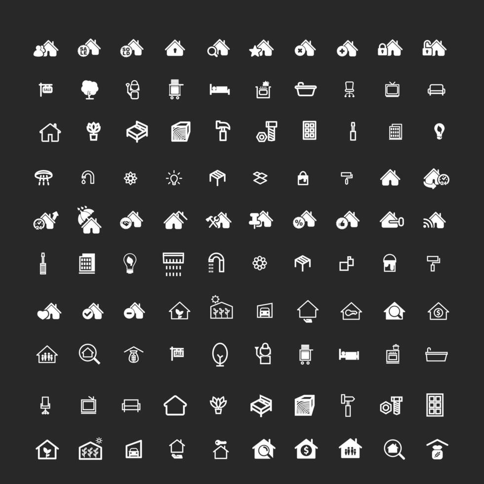 New home icons collection design with background vector