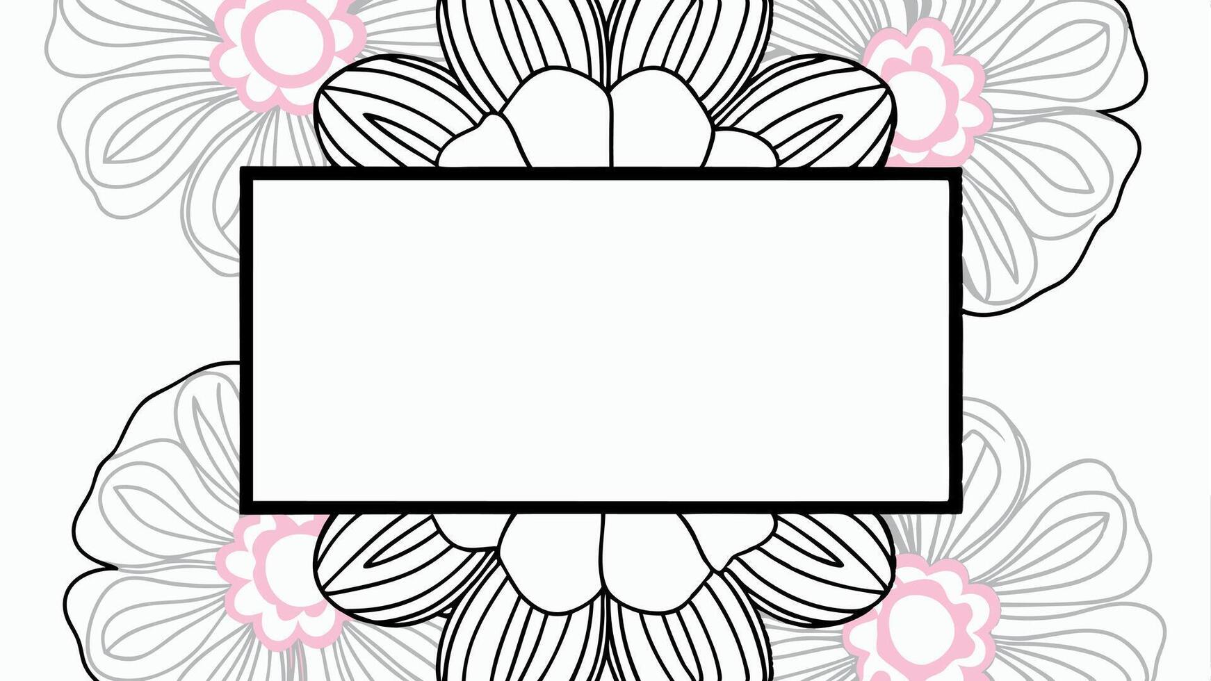 A copy space coloring page with a flower design vector