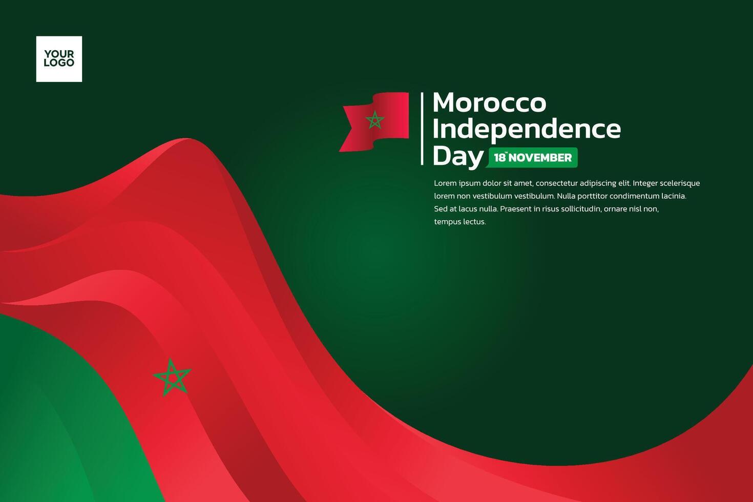 Morocco independence day 18th november vector