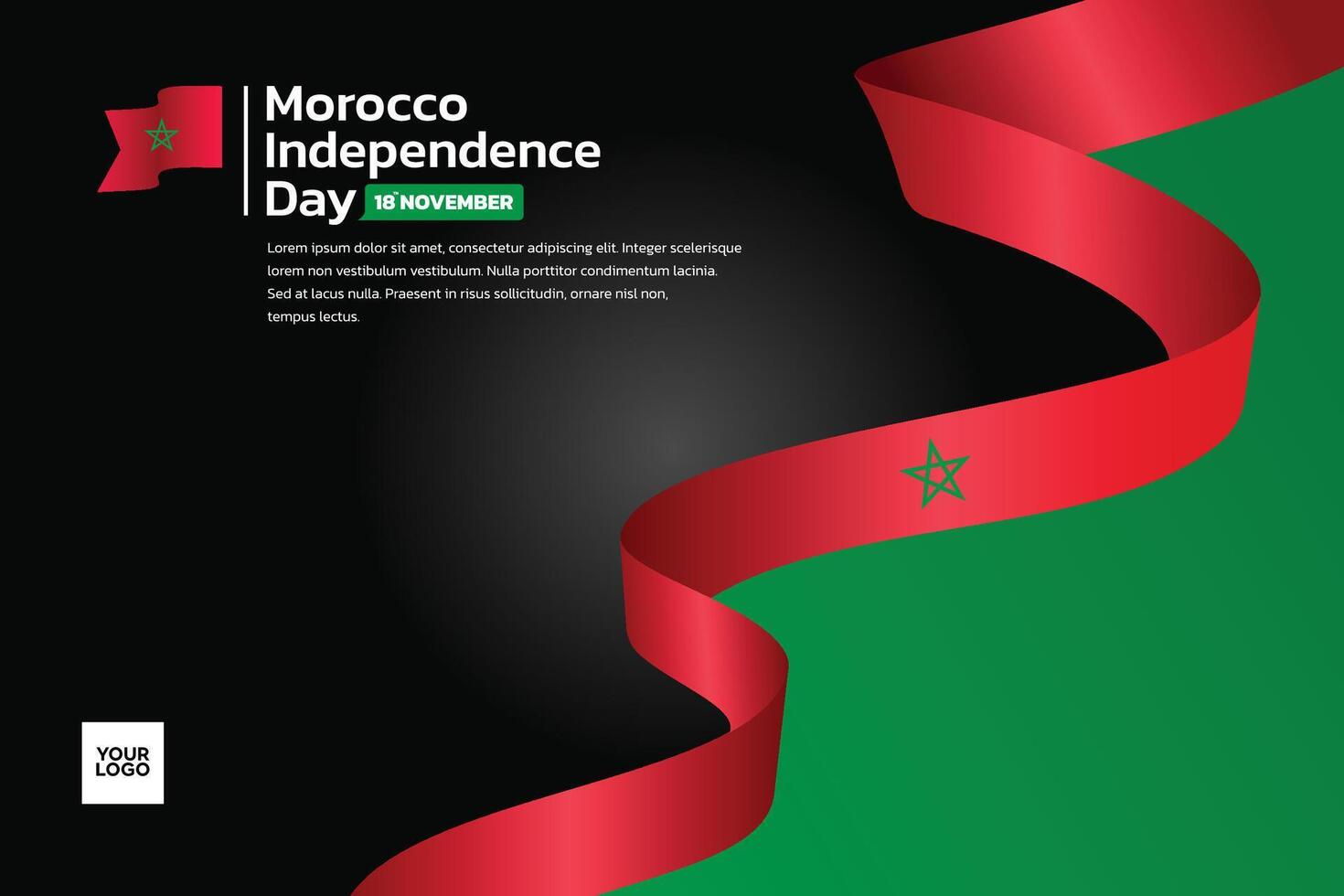 Morocco flag background, Morocco independence day 18th november vector