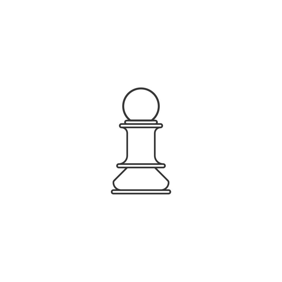 Outline Chess Pawn Piece Isolated Against a White Background vector