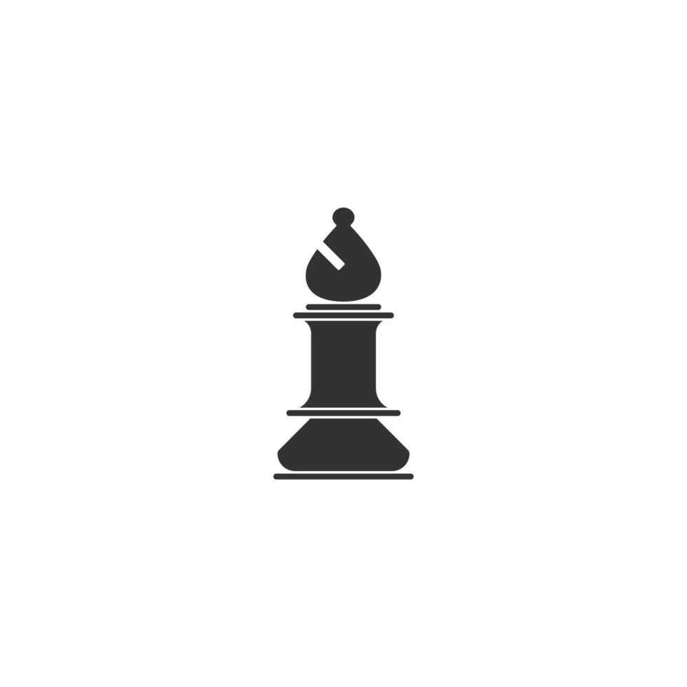 Silhouette Chess Bishop Piece on a White Background for Strategy Concept vector