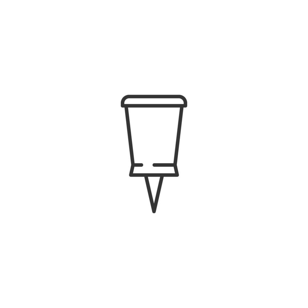 Outline Thumbtack Illustration on White Background vector