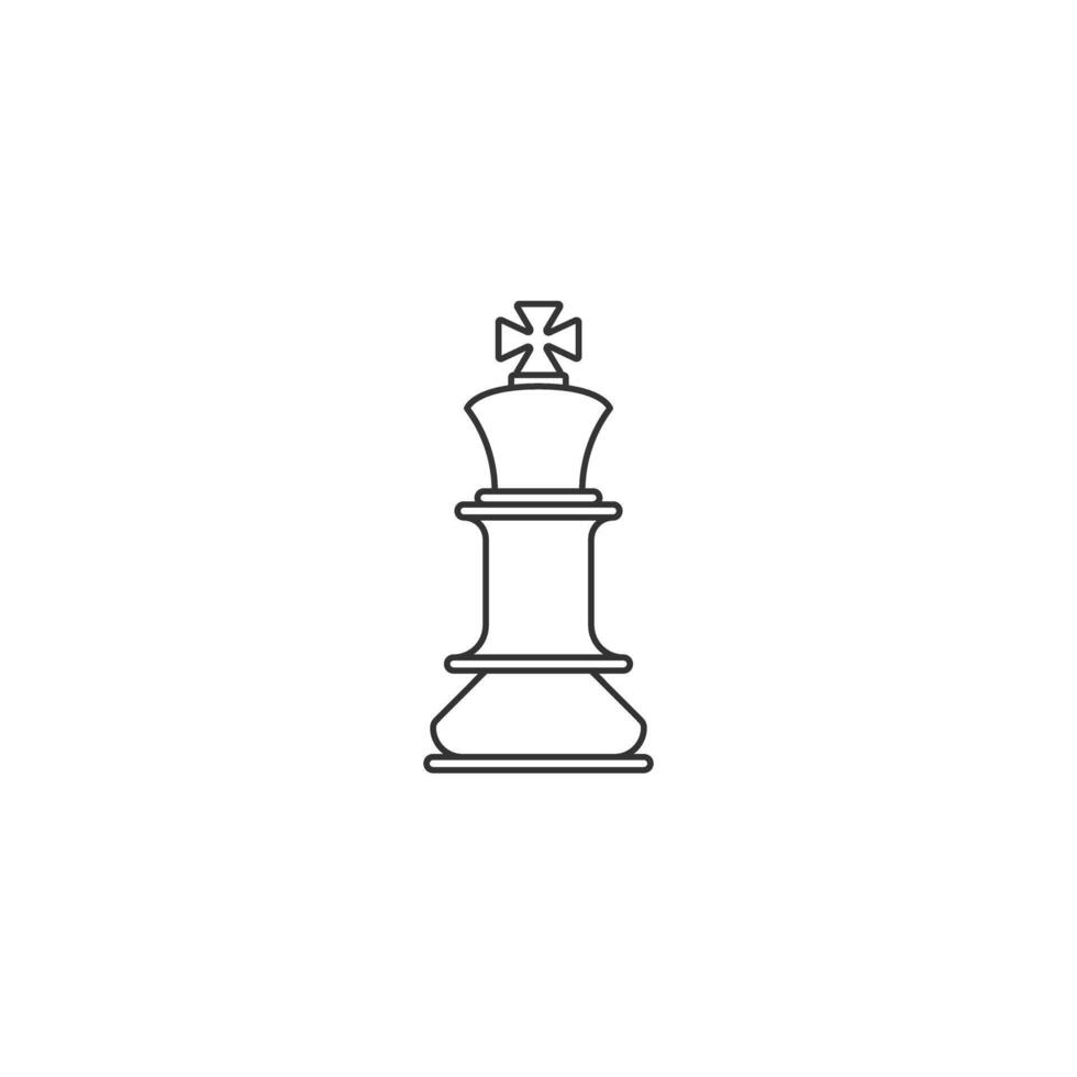 Outline Chess King Piece Isolated on a White Background vector