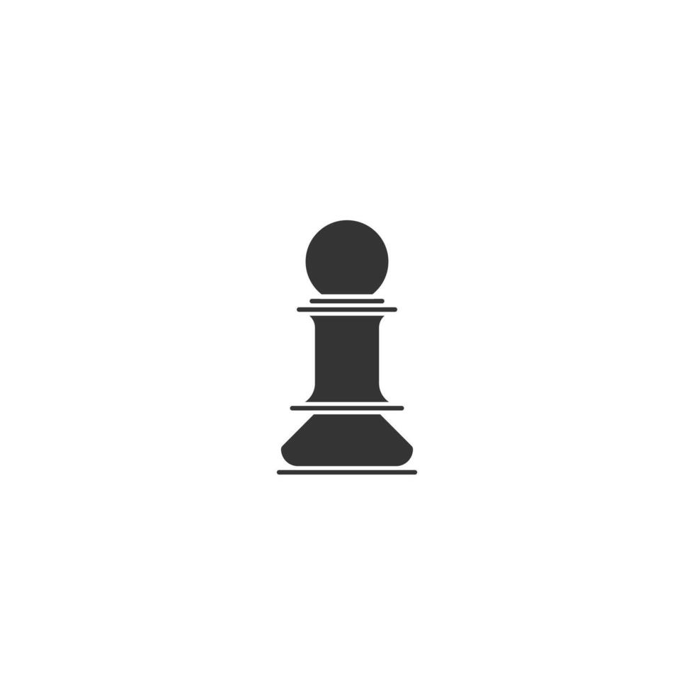 Silhouette Chess Pawn Piece Isolated Against a White Background vector