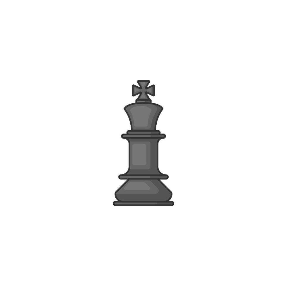 Black Chess King Piece Isolated on a White Background vector