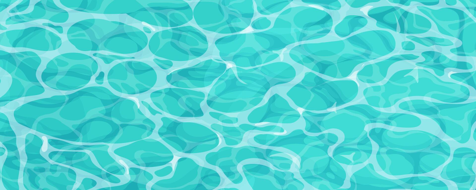 Water ripple surface pool or ocean water with glares sunlight reflections, game texture top view. Beach sea clean and deep water. vector