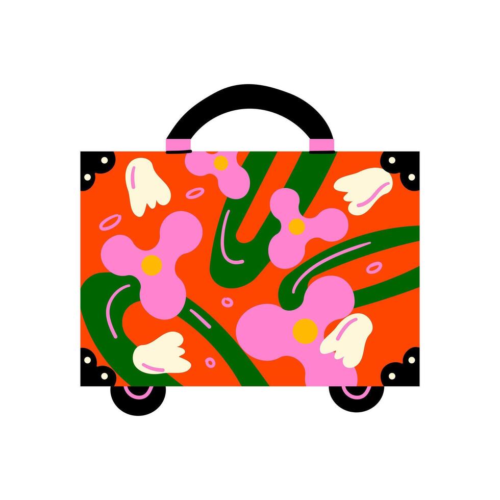 bag and backpack for travel. Travel luggage. Family traveling suitcase, cabin luggage and check in baggage. illustration in flat hand drawn style design. vector