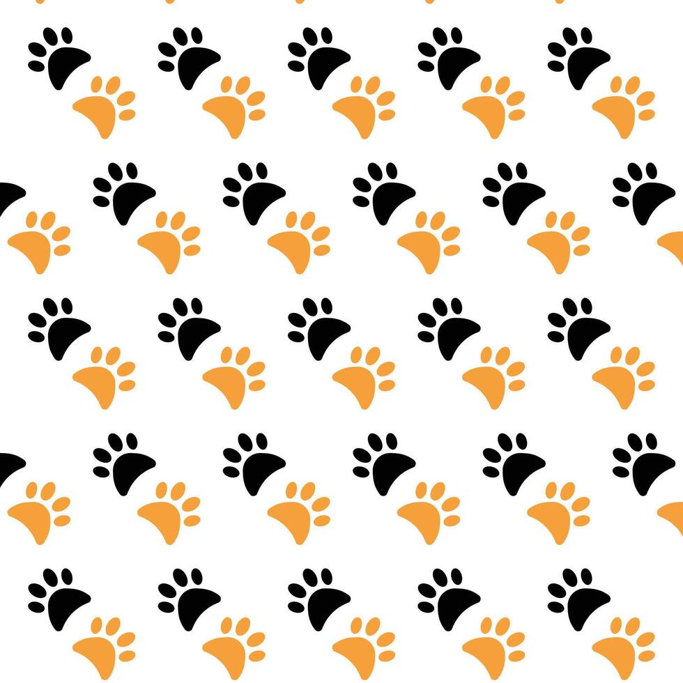 cute paw pattern background design template vector