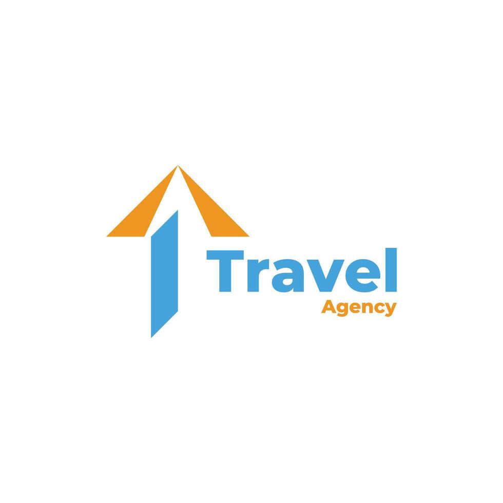 letter t travel logo design creative idea vector