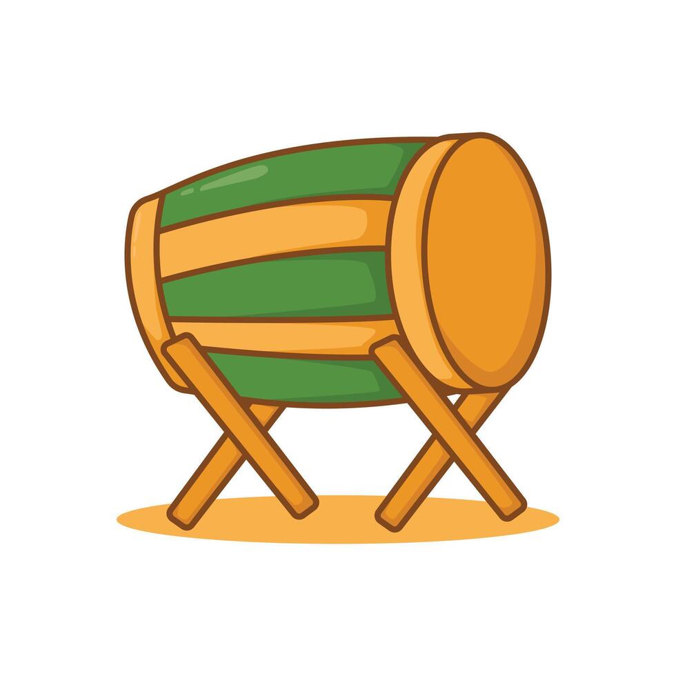 bedug drum icon design illustration cartoon style vector
