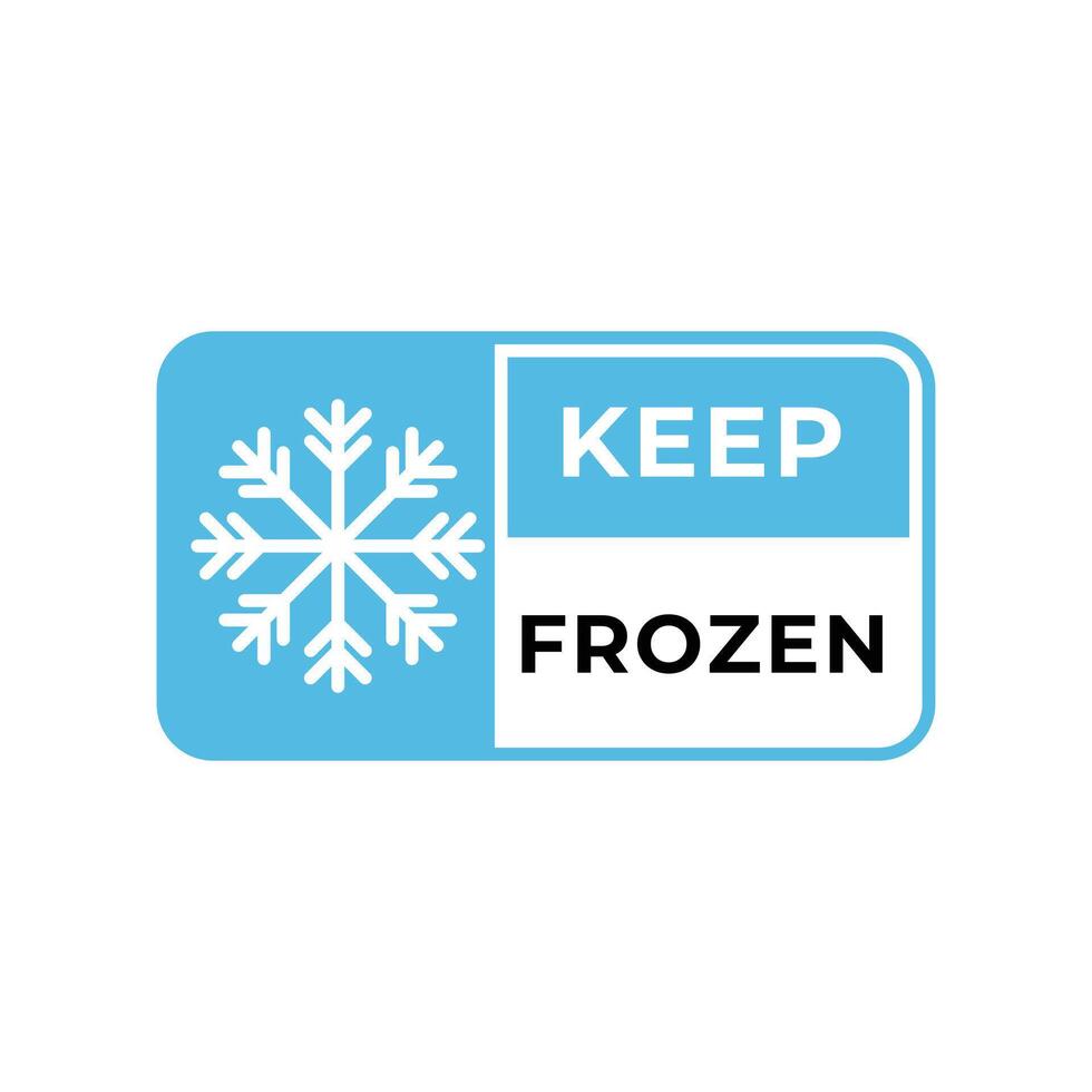 keep frozen food label design template vector