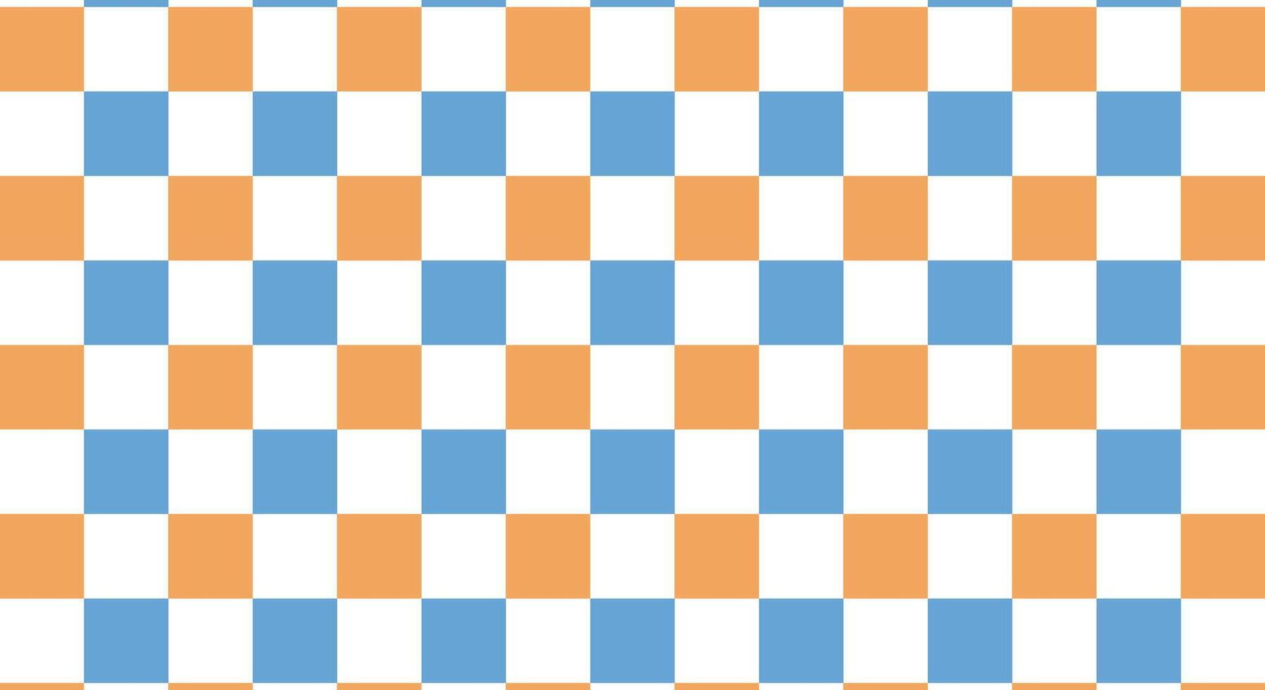 blue and orange checkered pattern background design template vector